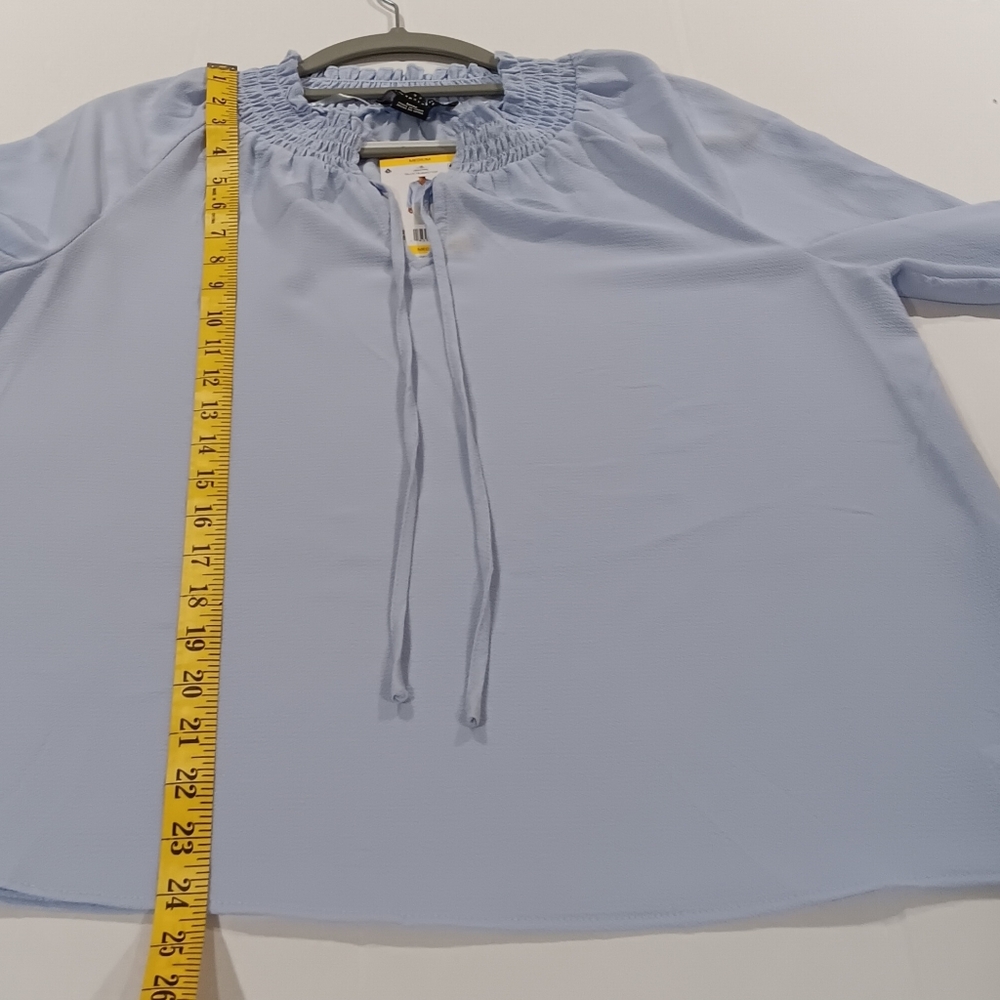 Social Standard by Sanctuary Women's Seaspray Blue Tallie Peasant Top (NWT) - Picture 7 of 7